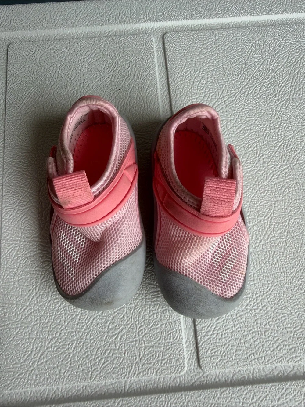 adidas Kids Gray and Pink Slip-On Athletic Sneakers